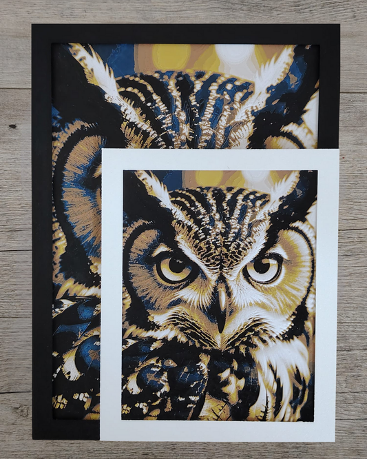 Quadro 3D Gufo Blu - Stampa HueForge