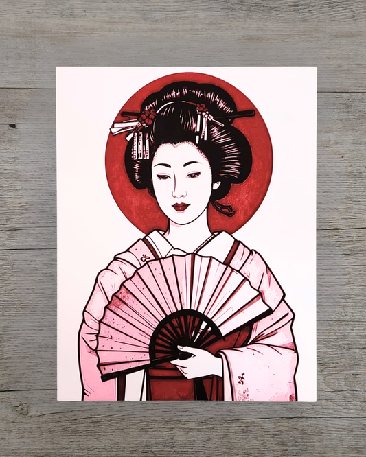 Quadro 3D Geisha - Stampa HueForge