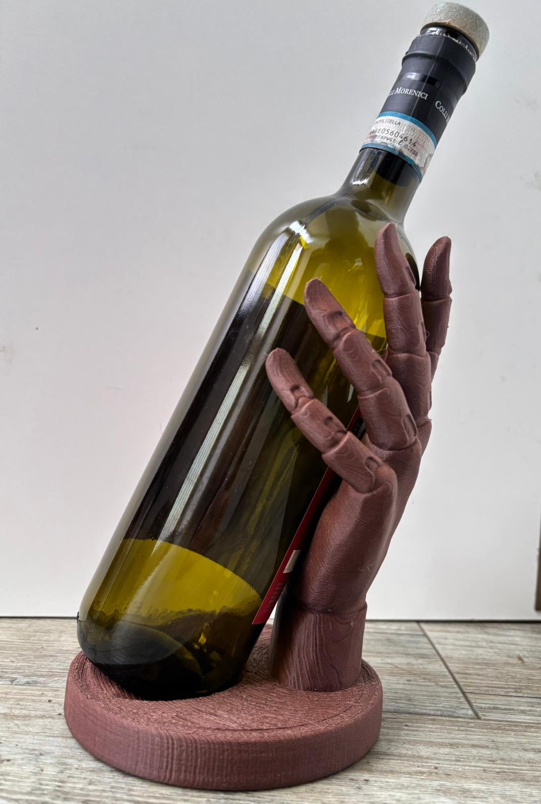 Mano Portabottiglie — Porta Vino Decorativo Stampato in 3D