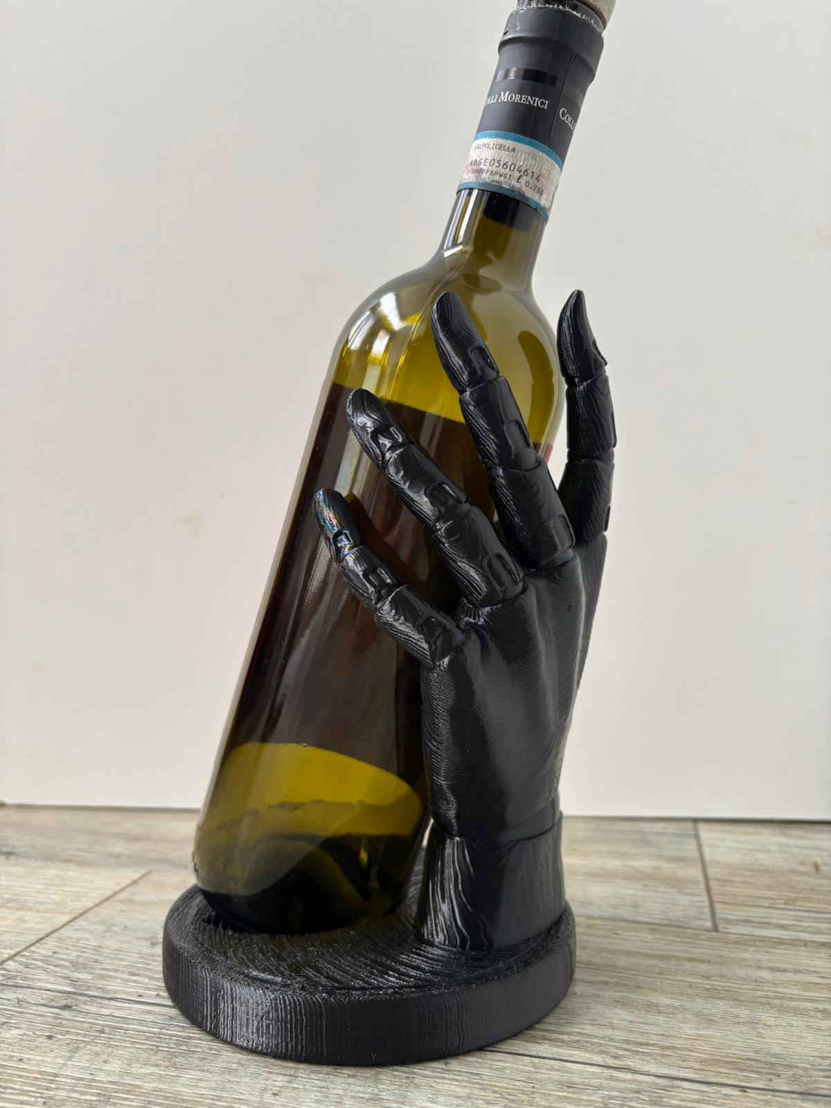 Mano Portabottiglie — Porta Vino Decorativo Stampato in 3D