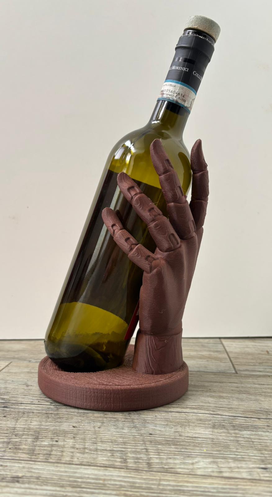 Mano Portabottiglie — Porta Vino Decorativo Stampato in 3D