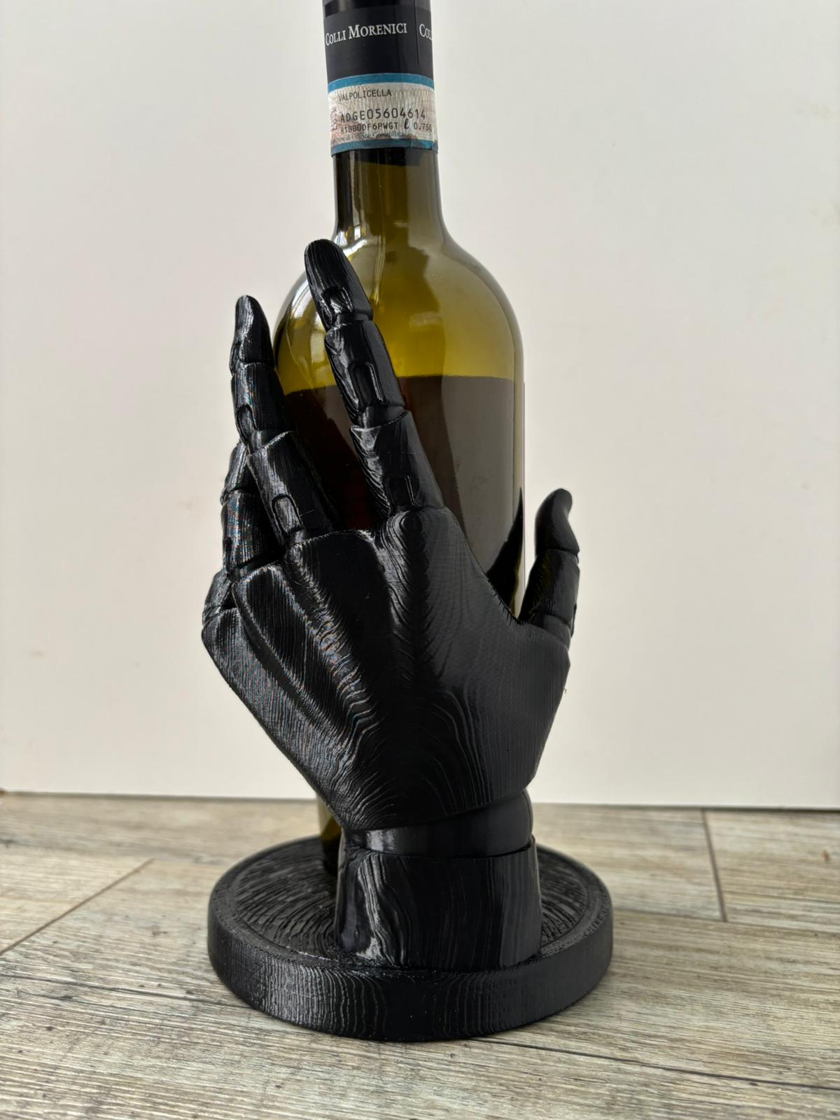 Mano Portabottiglie — Porta Vino Decorativo Stampato in 3D