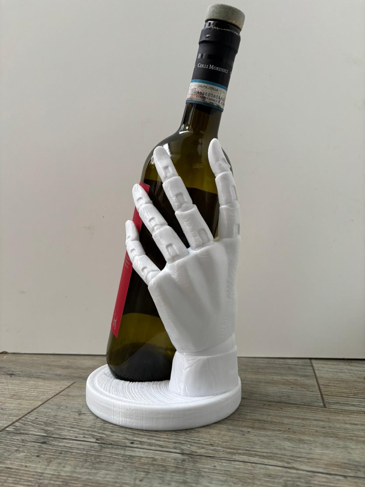 Mano Portabottiglie — Porta Vino Decorativo Stampato in 3D