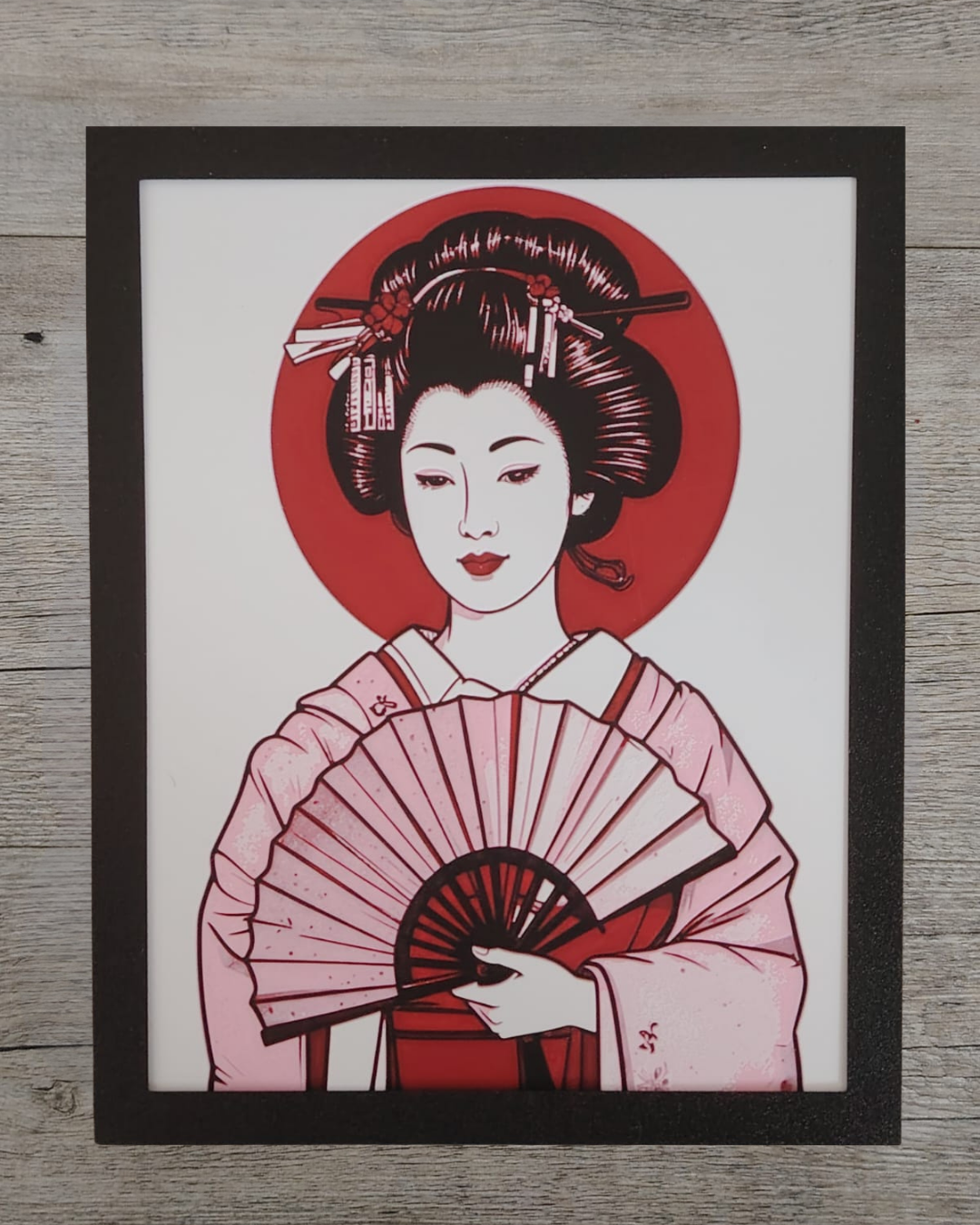 Quadro 3D Geisha - Stampa HueForge