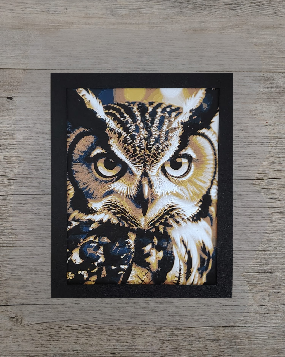 Quadro 3D Gufo Blu - Stampa HueForge