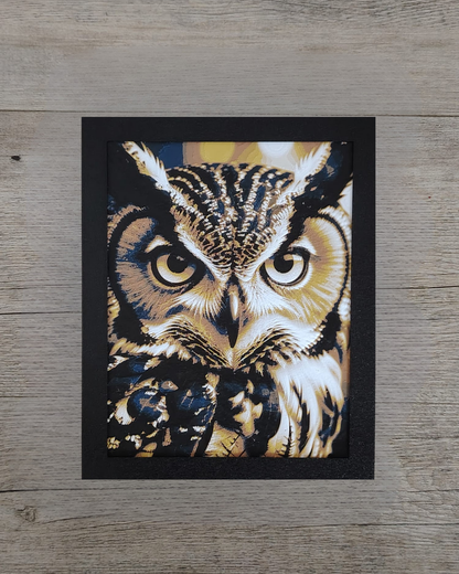 Quadro 3D Gufo Blu - Stampa HueForge