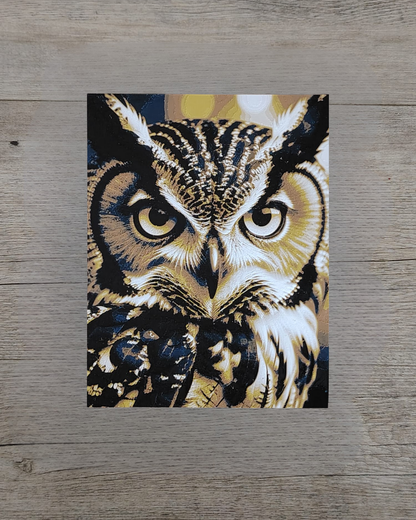 Quadro 3D Gufo Blu - Stampa HueForge