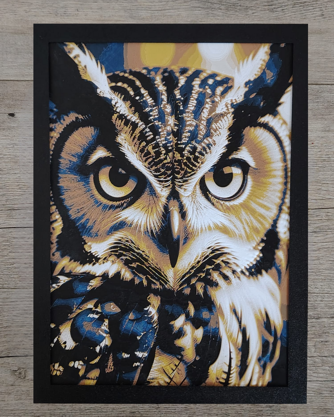 Quadro 3D Gufo Blu - Stampa HueForge