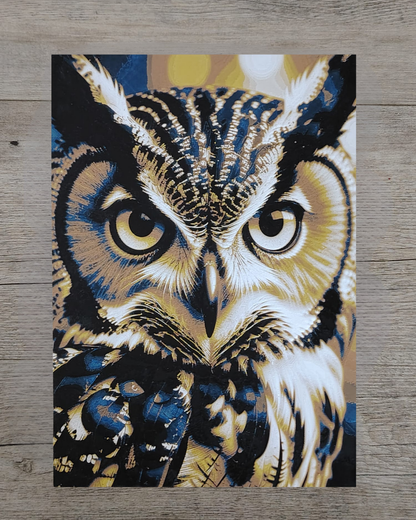 Quadro 3D Gufo Blu - Stampa HueForge