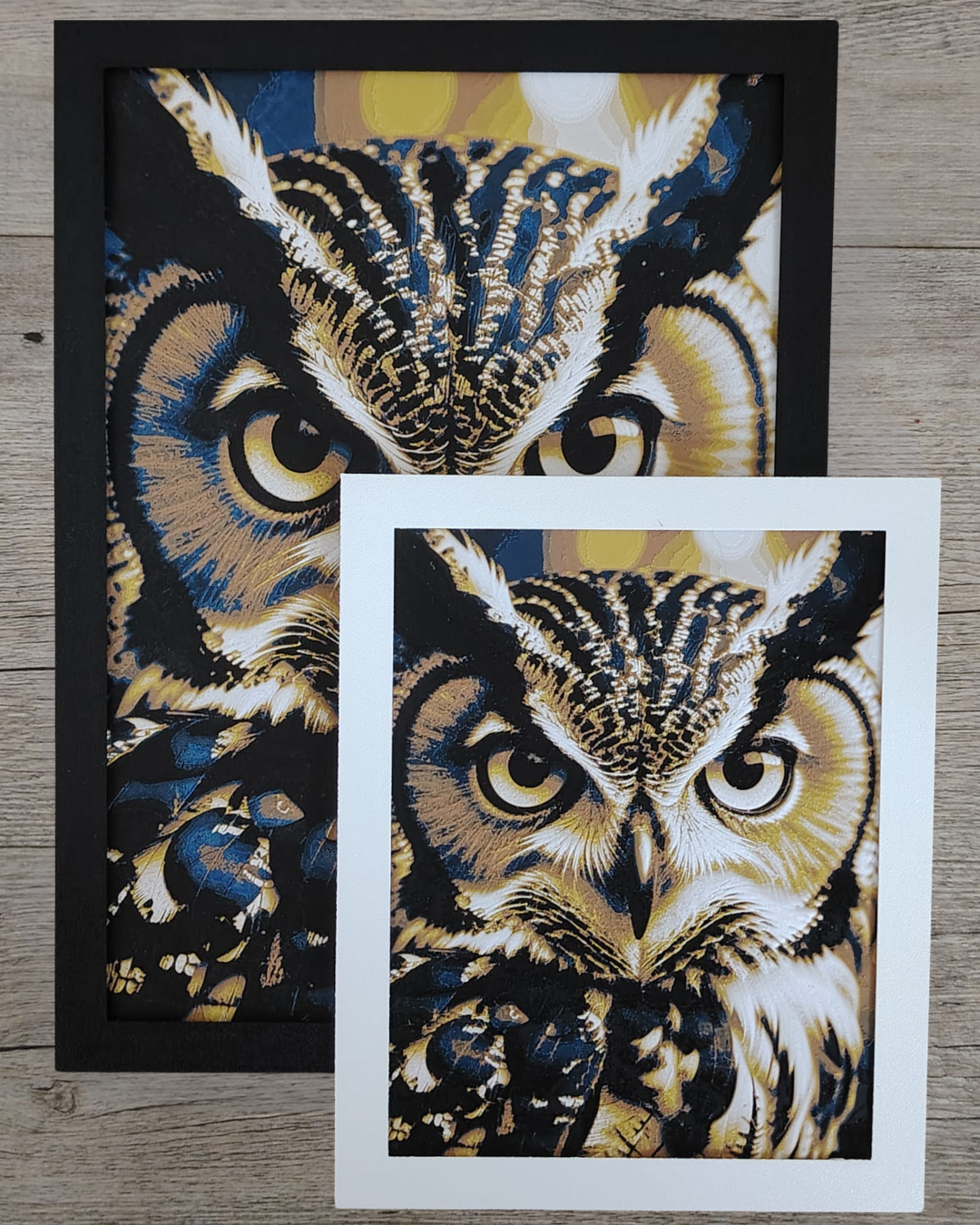 Quadro 3D Gufo Blu - Stampa HueForge