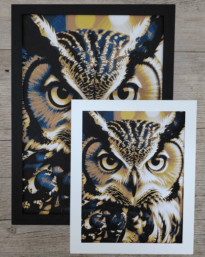 Quadro 3D Gufo Blu - Stampa HueForge