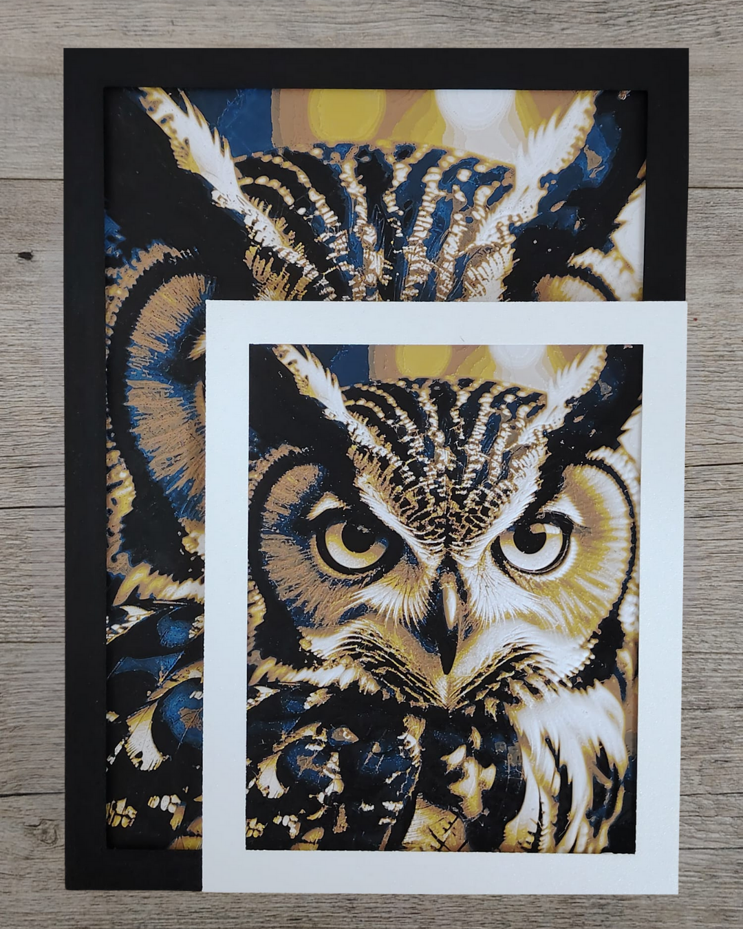 Quadro 3D Gufo Blu - Stampa HueForge