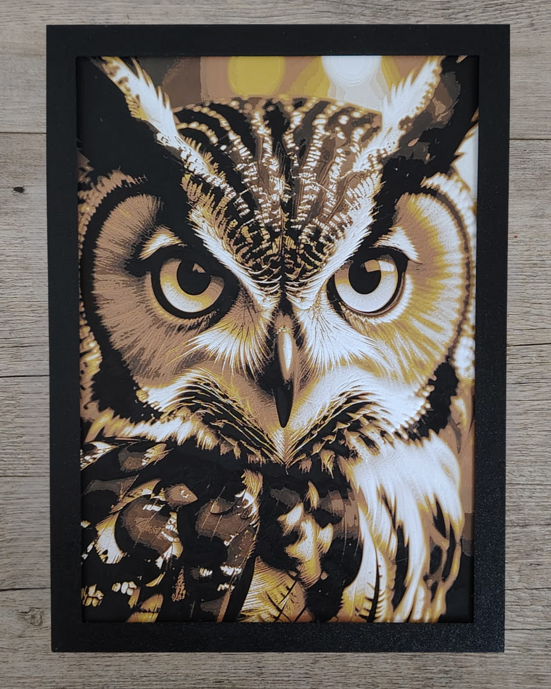 Quadro 3D Gufo Marrone - Stampa HueForge