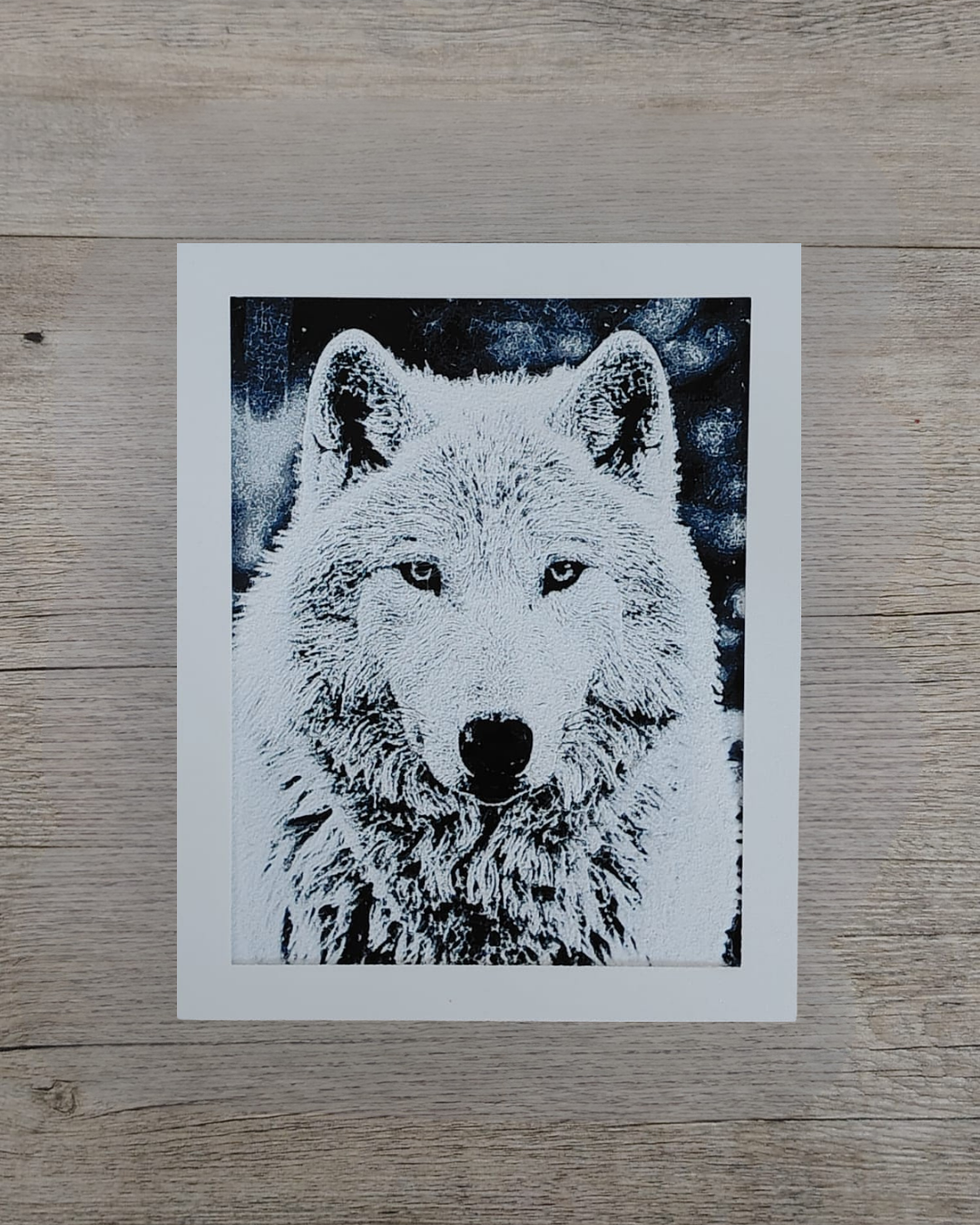 Quadro 3D Lupo Artico - Stampa HueForge