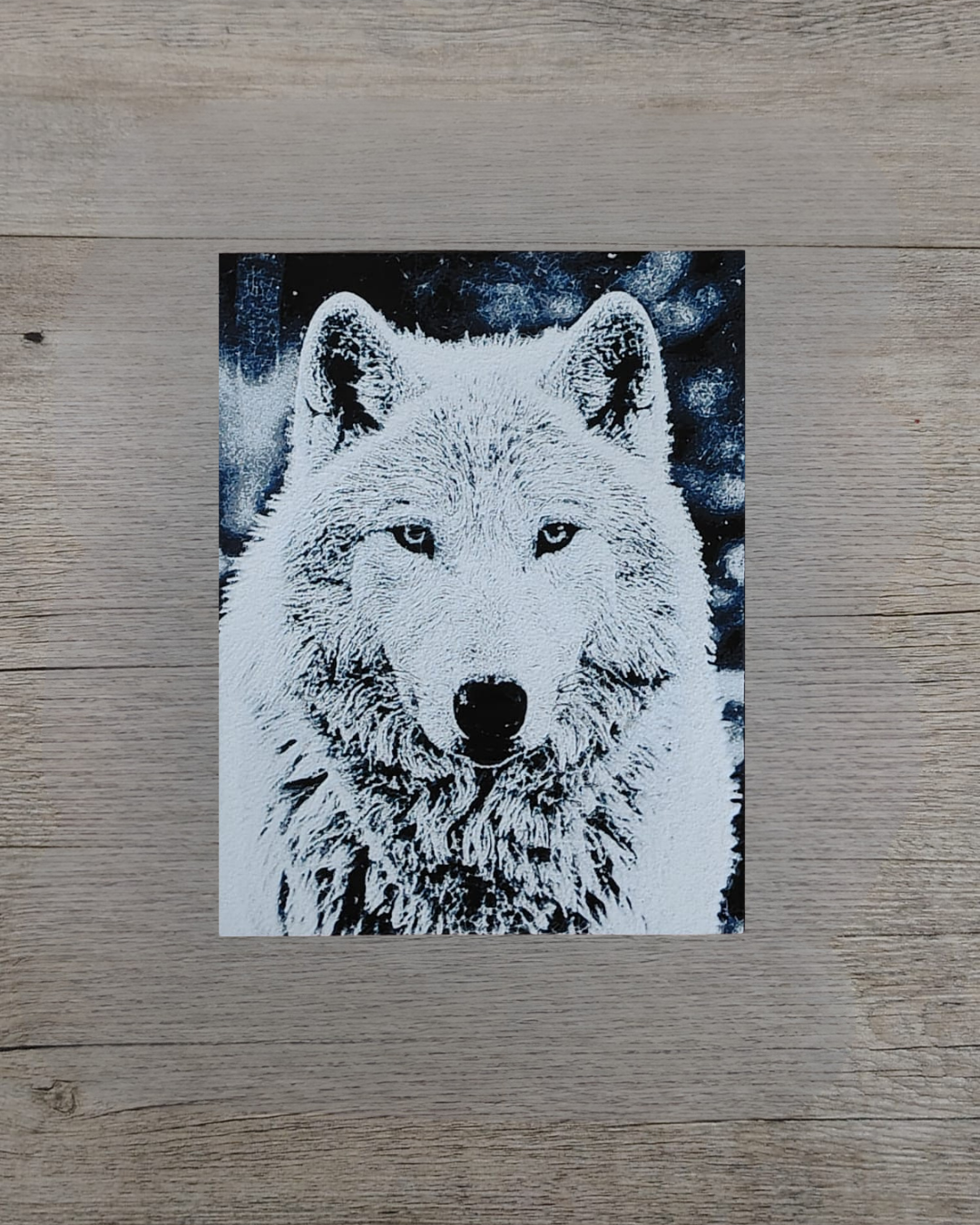 Quadro 3D Lupo Artico - Stampa HueForge