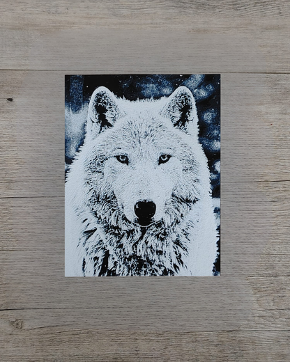 Quadro 3D Lupo Artico - Stampa HueForge
