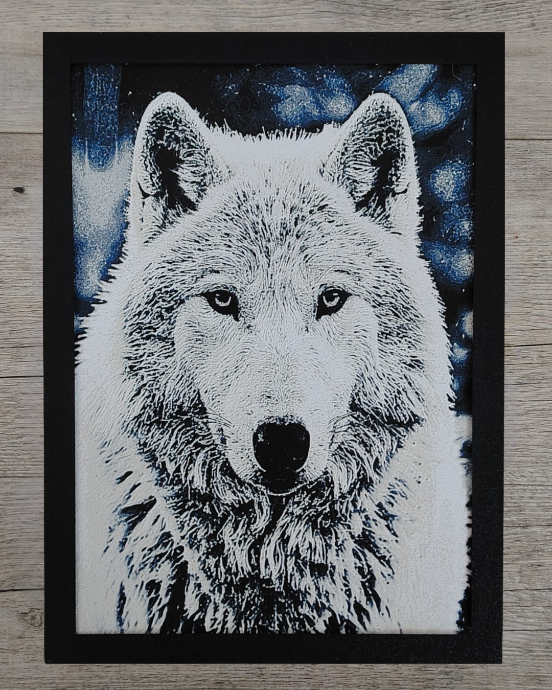 Quadro 3D Lupo Artico - Stampa HueForge