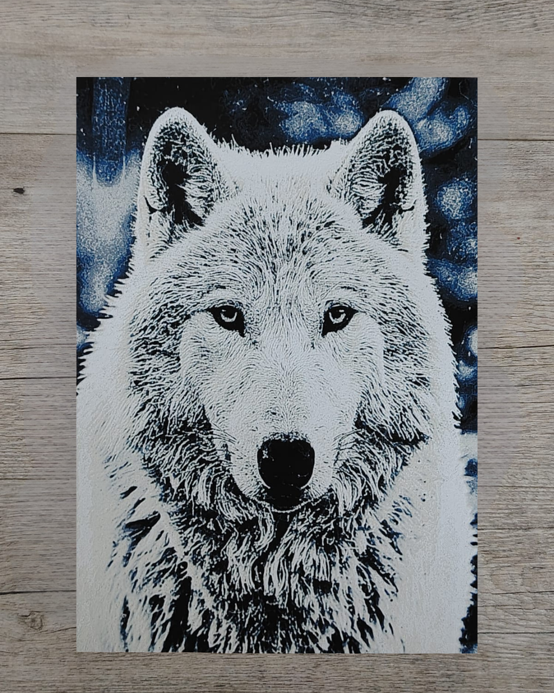 Quadro 3D Lupo Artico - Stampa HueForge